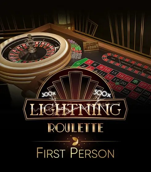 Live Dealer logo of First Person Lightning Roulette from Evolution at ESC Casino