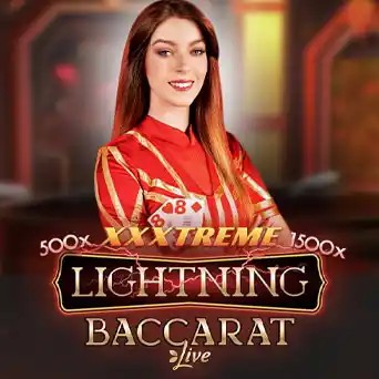 Lightning Baccarat slot visual from Evolution available on esc-online.casino